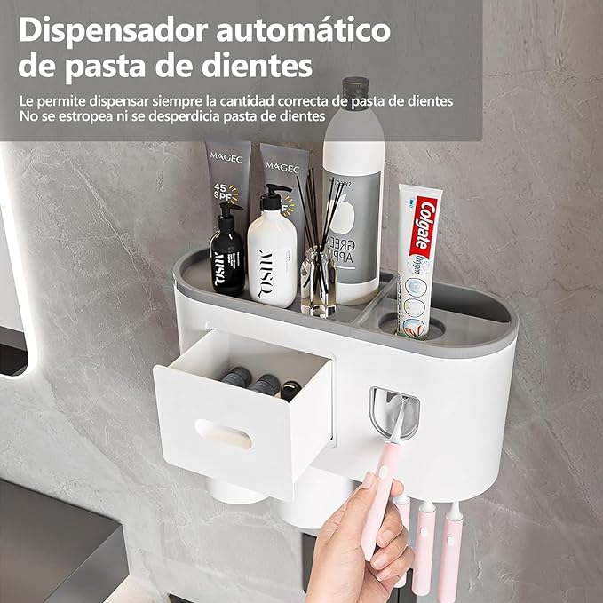 Porta-cepillos de Pared con Dispensador Automático