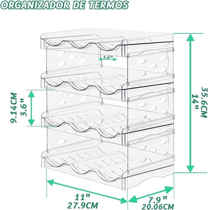 Organizador de Botellas Apilable para 12 Botellas