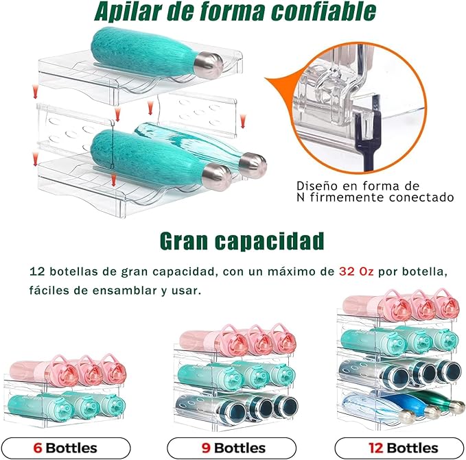 Organizador de Botellas Apilable para 12 Botellas