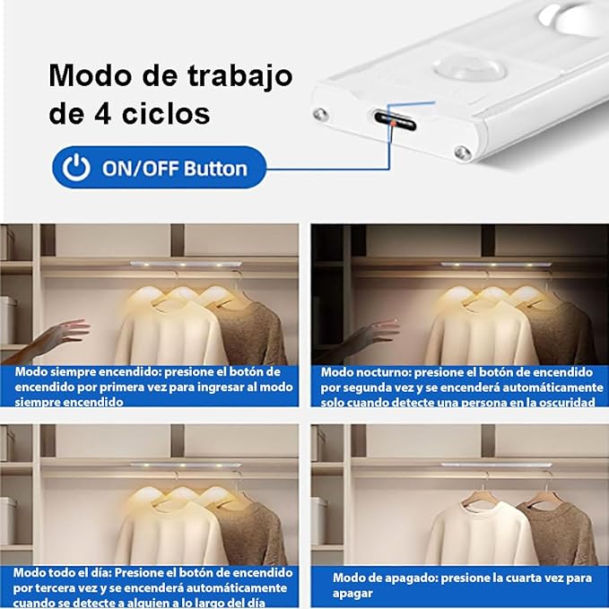 Lampara Led Recargable con Sensor de Movimiento